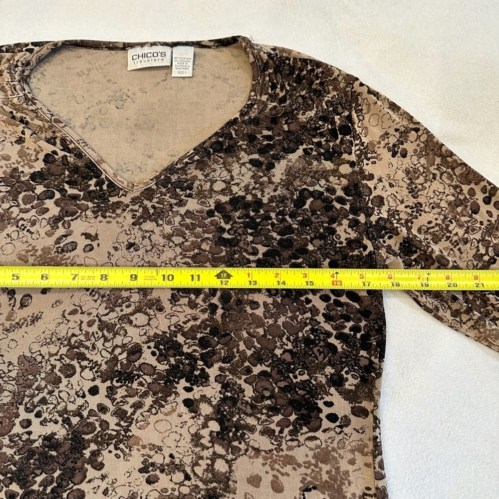 Chico's Brown Abstract Women's Blouse - Picture 6 of 9